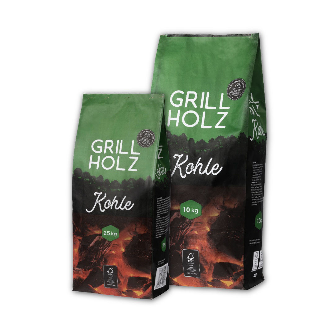 Grillholzkohle grüne Tüte